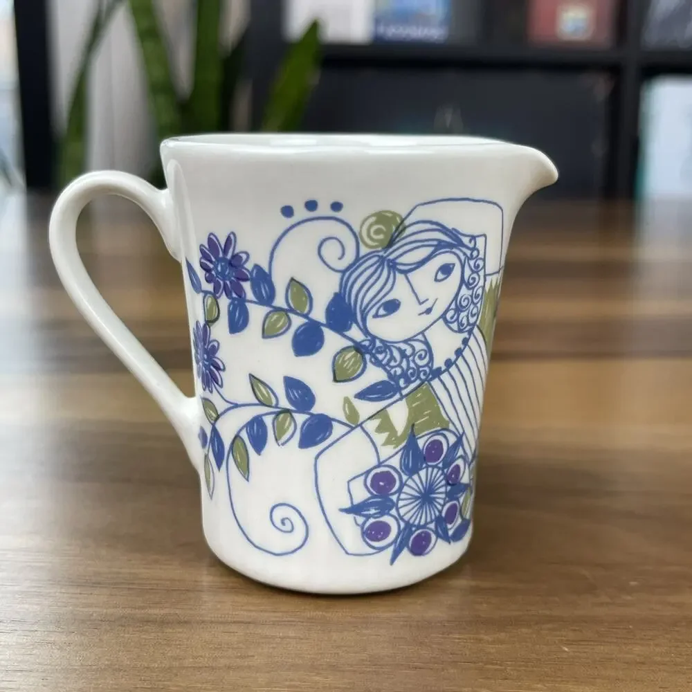 Figgjo Flint Turi Design Lotte Hand Painted Silkscreen Cream & Sugar Bowl Set - Picture 4 of 16